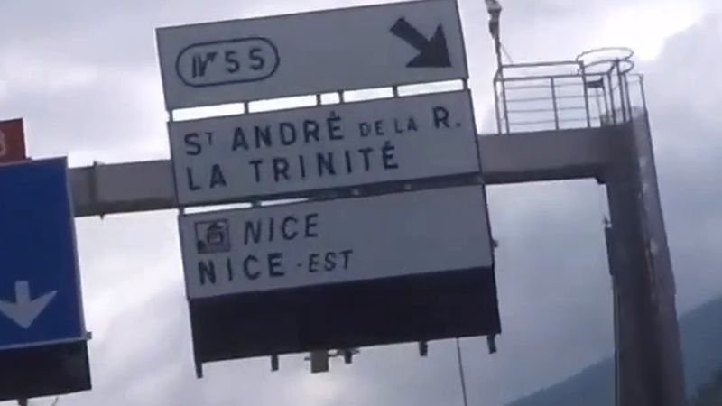 Nice'te A8 otoyolunun Nice-Est çıkışı İtalya yönünde 26-30 Ekim dört gece kapalı