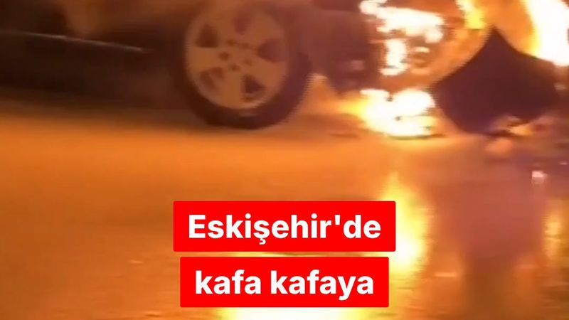 Eskişehir'de alkollü sürücü yanan aracını sigara içerek izledi