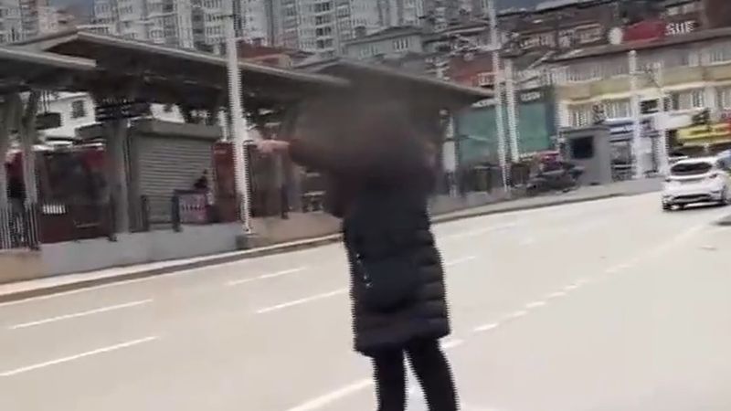 Bursa'da boğazına bıçak dayayıp trafiğe çıkan kadını polis 1 saatte ikna etti